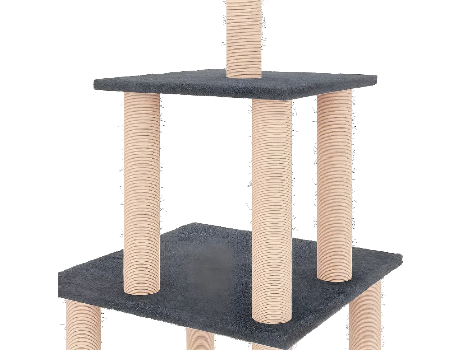 Arbre à chat avec griffoirs en sisal gris foncé 111 cm OFR56071 BonneVie Meuble