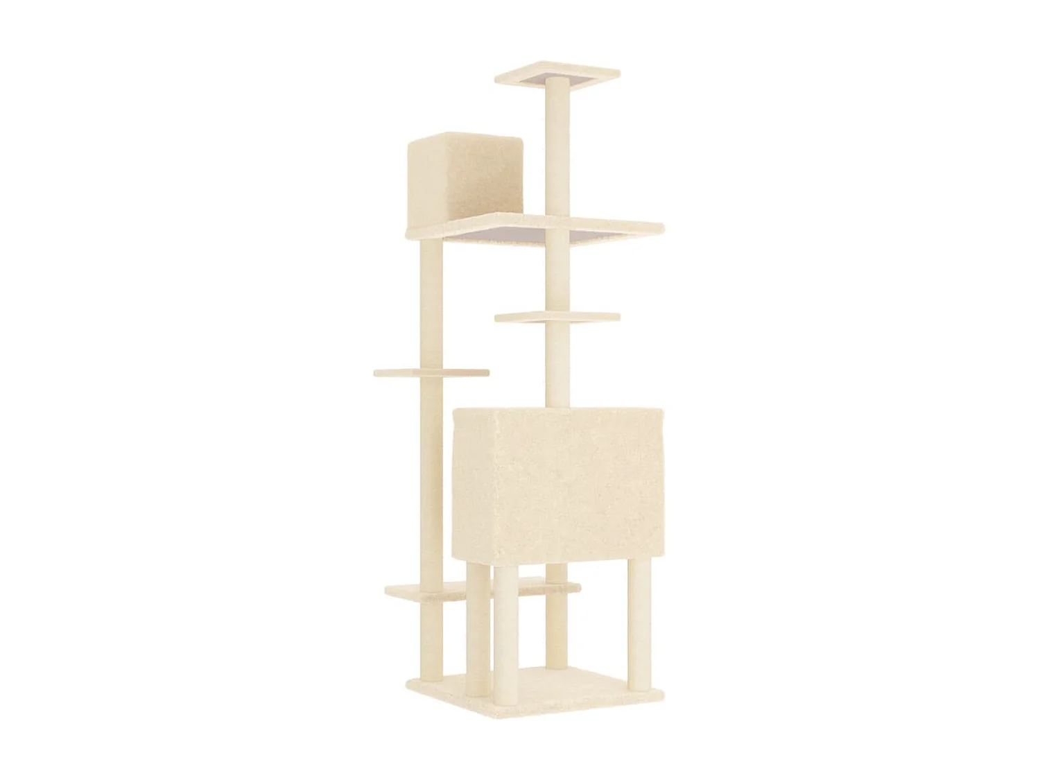 Rascador para gatos con postes de sisal crema 154 cm ES800265