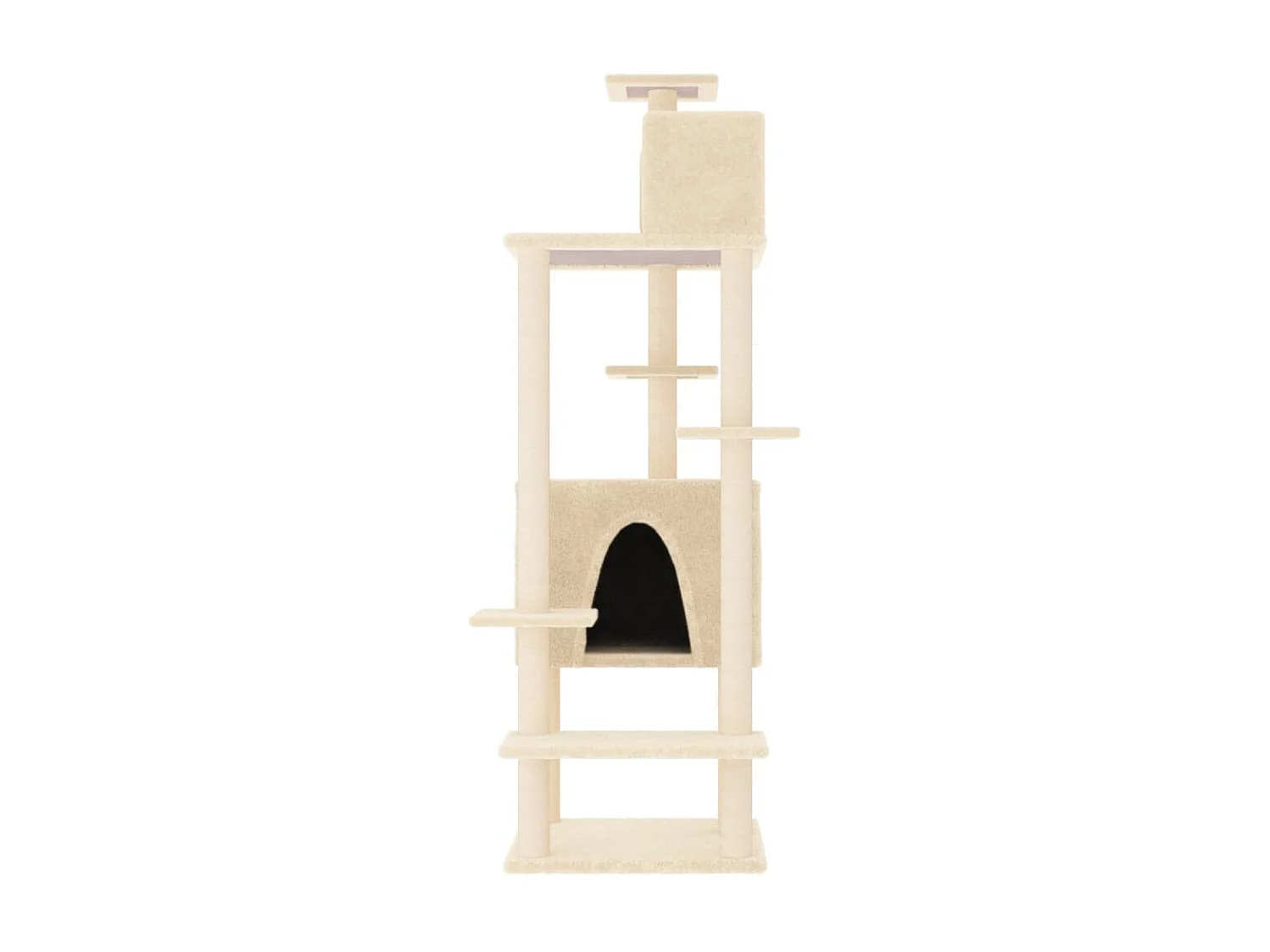 Arbre à chat avec griffoirs en sisal Crème 154 cm OFR68040 BonneVie Meuble