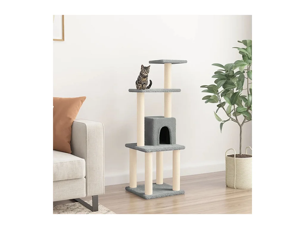 Arbre à chat avec griffoirs en sisal Gris clair 105 cm OFR73272 BonneVie Meuble