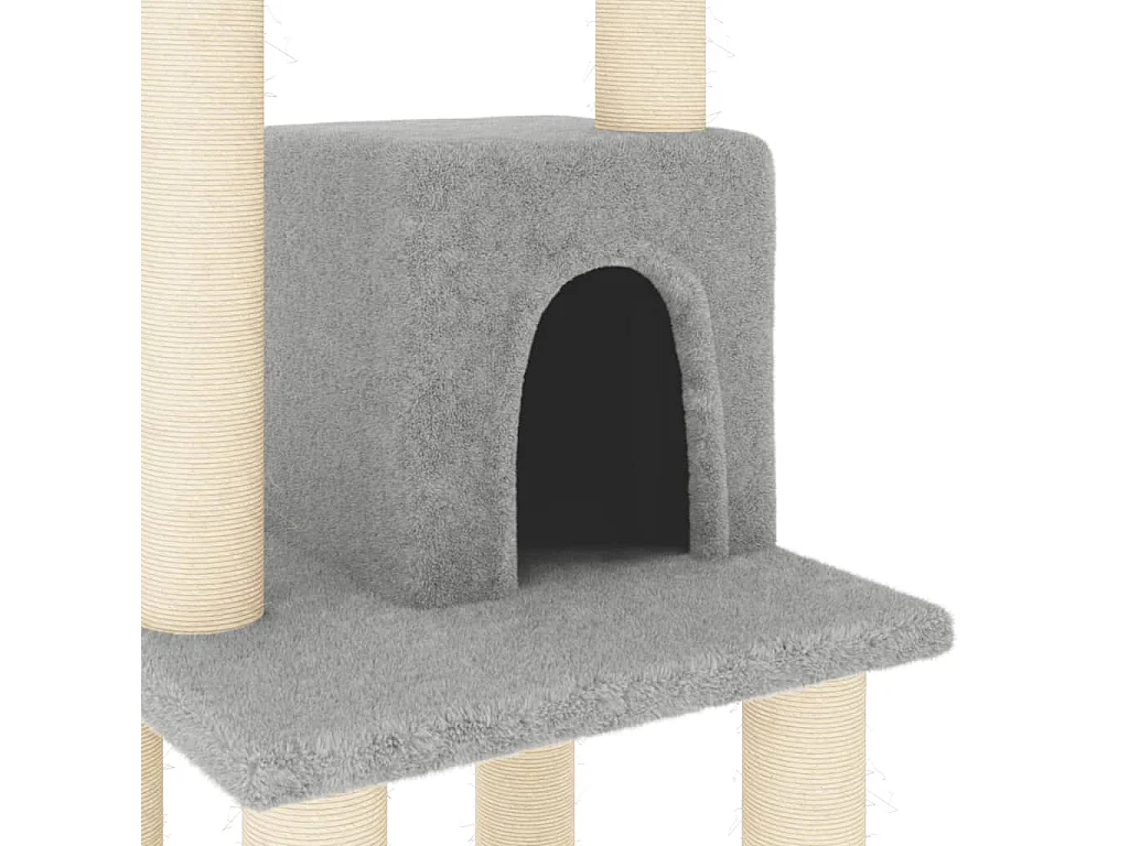 Arbre à chat avec griffoirs en sisal Gris clair 105 cm OFR73272 BonneVie Meuble