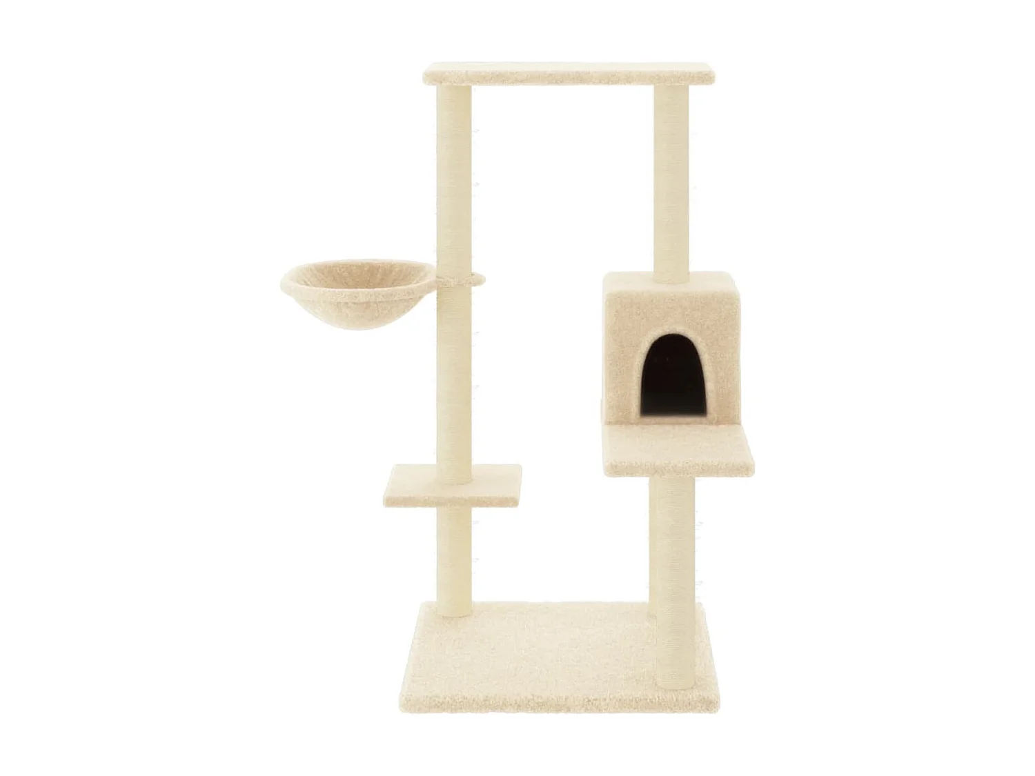 Arbre à chat avec griffoirs en sisal Crème 95 cm OFR95840 BonneVie Meuble