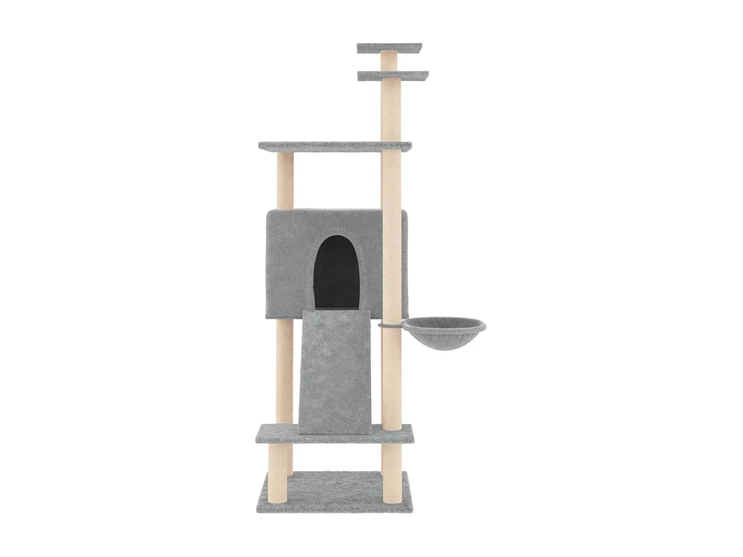 Arbre à chat avec griffoirs en sisal Gris clair 153 cm OFR28851 BonneVie Meuble