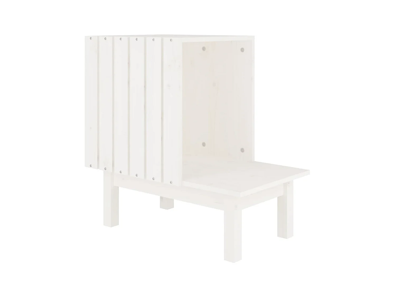 Arbre à chat Blanc 60x36x60 cm Bois de pin massif OFR60585 BonneVie Meuble