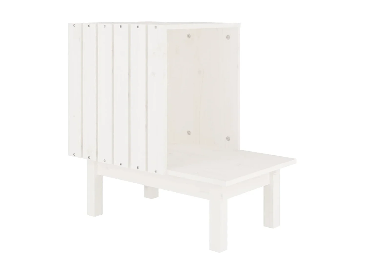 Arbre à chat Blanc 60x36x60 cm Bois de pin massif OFR60585 BonneVie Meuble