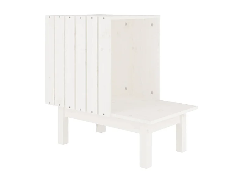 Arbre à chat Blanc 60x36x60 cm Bois de pin massif OFR60585 BonneVie Meuble