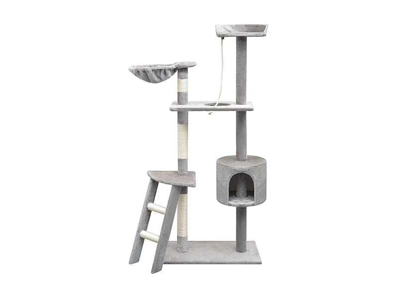 Arbre à chat avec griffoirs en sisal 150 cm Gris OFR47560 BonneVie Meuble