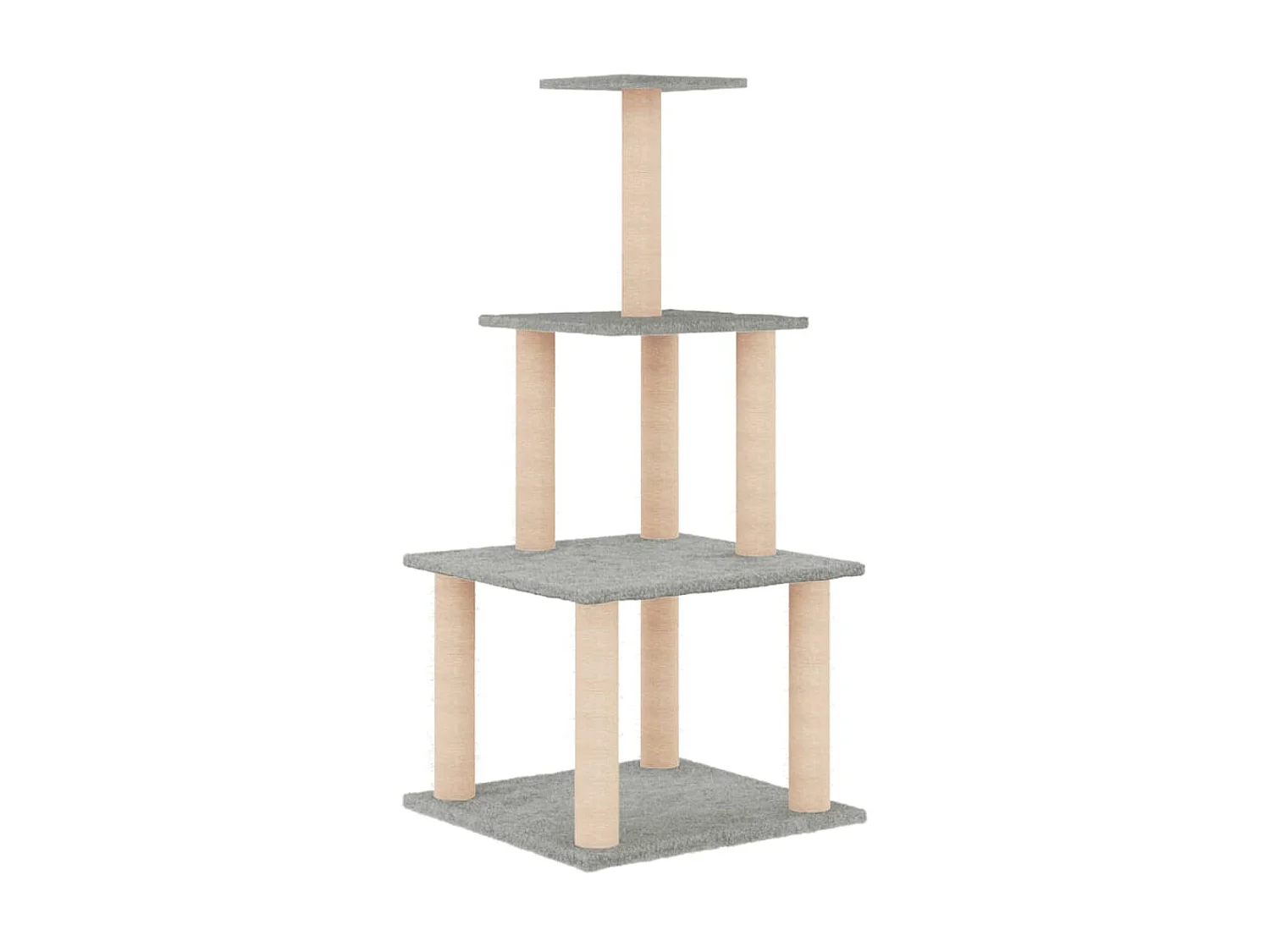 Arbre à chat avec griffoirs en sisal gris clair 111 cm OFR63363 BonneVie Meuble
