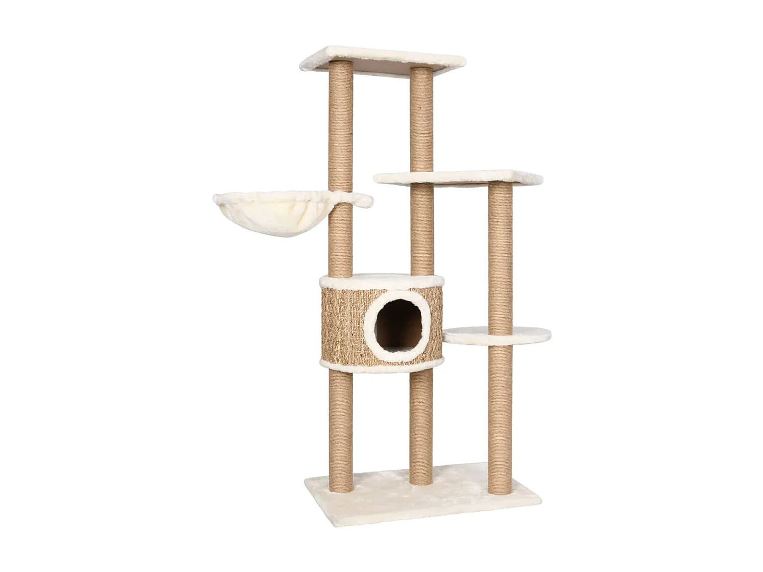 Árbol para gatos con poste rascador 126 cm hierba marina ES182889