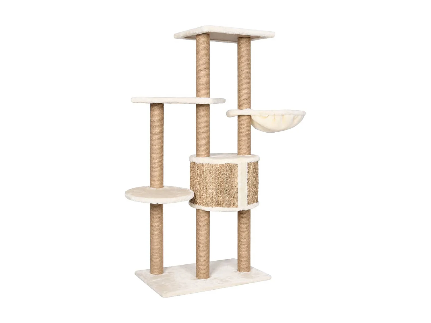 Árbol para gatos con poste rascador 126 cm hierba marina ES182889