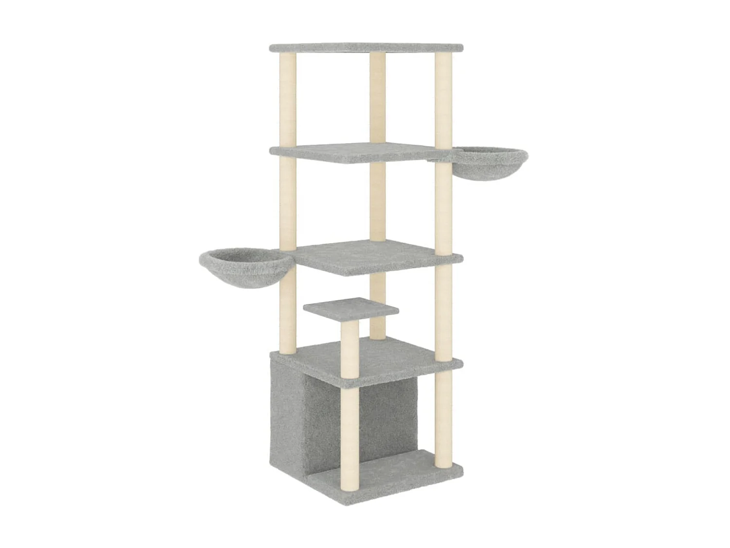 Arbre à chat avec griffoirs en sisal gris clair 147 cm OFR30609 BonneVie Meuble