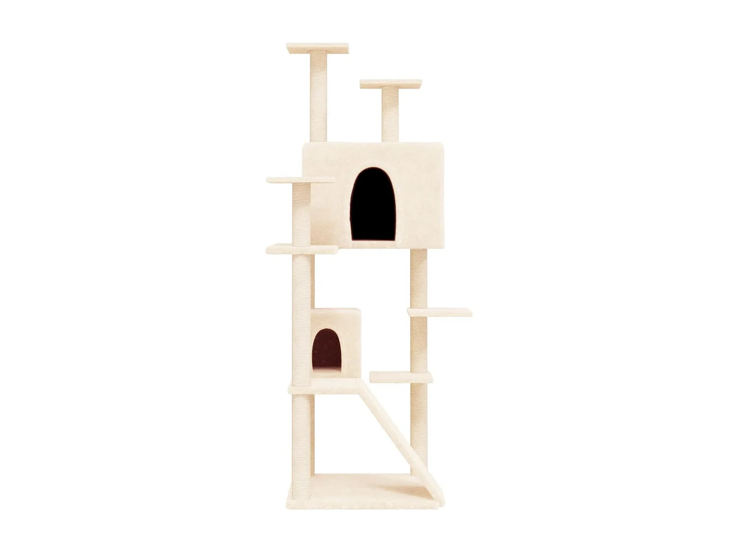 Arbre à chat avec griffoirs en sisal Crème 153 cm OFR14433 BonneVie Meuble