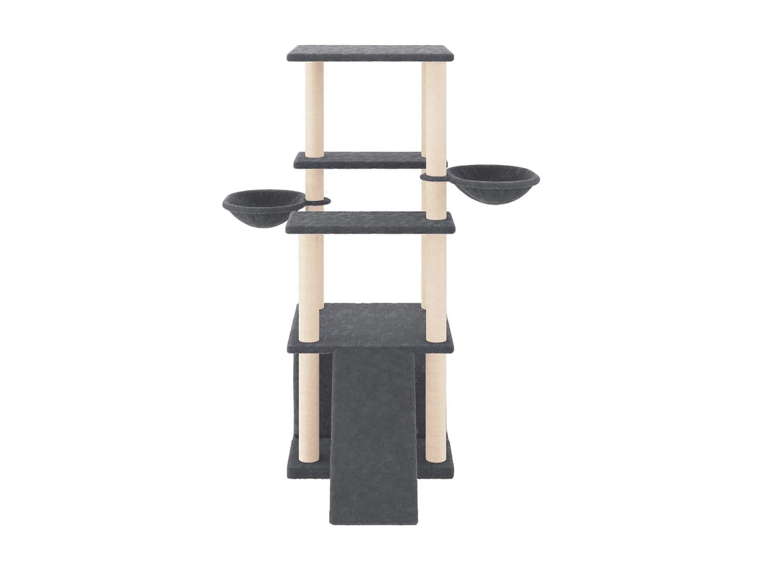 Árvore p/ gatos c/ postes arranhadores sisal 133cm cinza-escuro PT481668