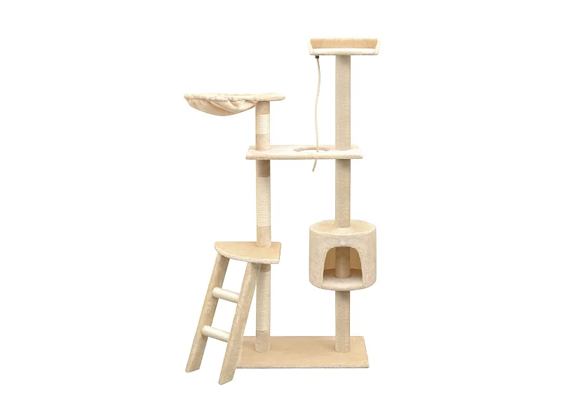 Árvore para gatos c/ postes arranhadores sisal 150 cm bege PT590731