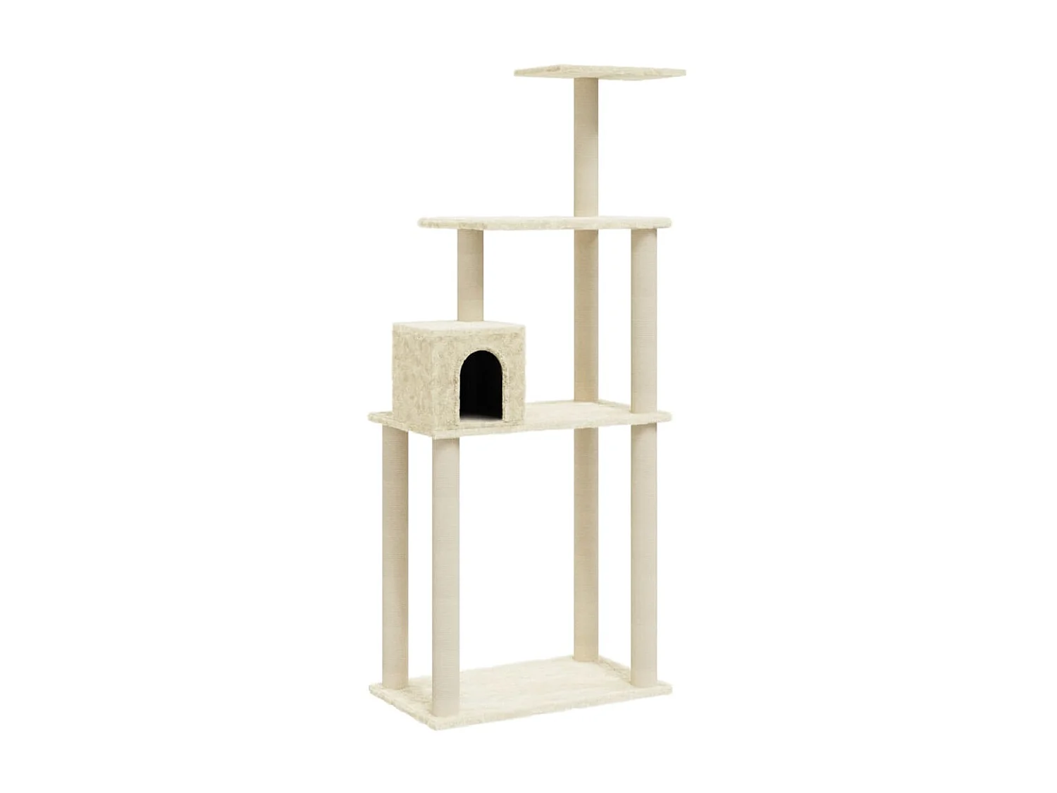Arbre à chat avec griffoirs en sisal Crème 147 cm OFR66843 BonneVie Meuble