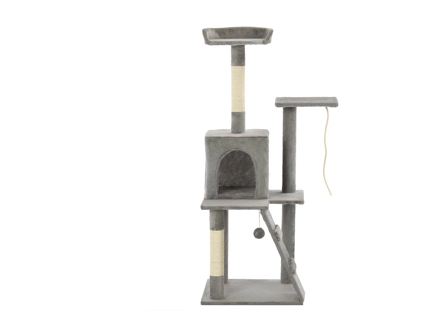 Árvore p/ gatos c/ postes arranhadores sisal 120 cm cinzento PT996693