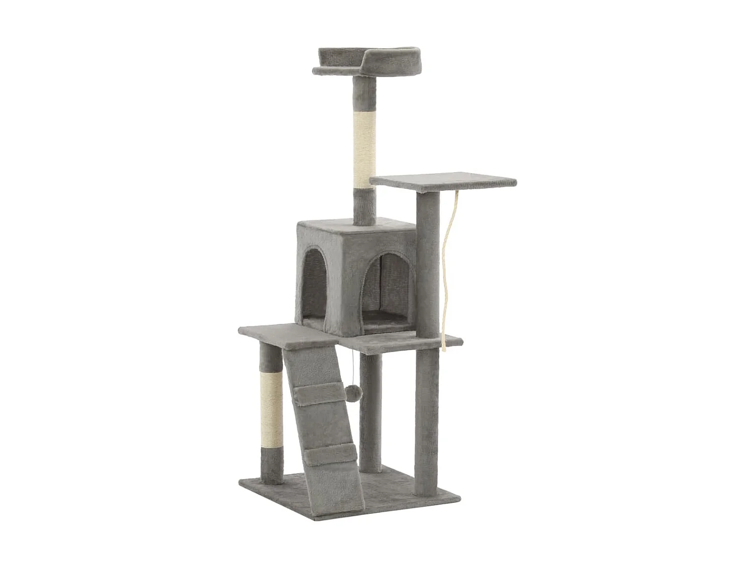 Árvore p/ gatos c/ postes arranhadores sisal 120 cm cinzento PT996693