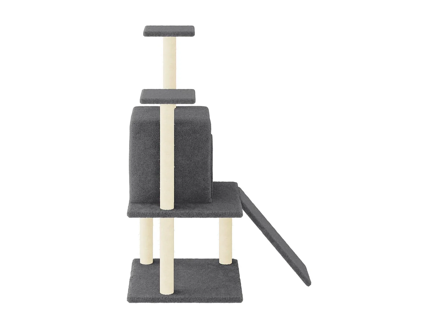 Rascador para gatos con postes de sisal gris oscuro 110 cm ES439418