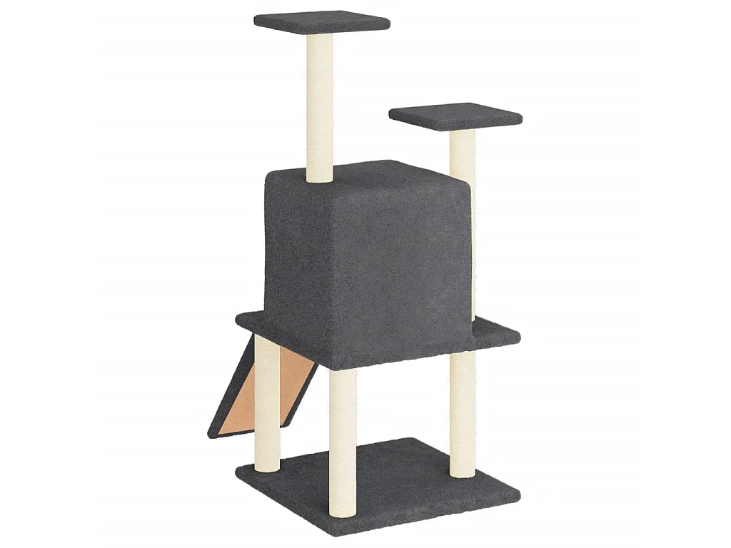 Arbre à chat avec griffoirs en sisal gris foncé 110 cm OFR68508 BonneVie Meuble