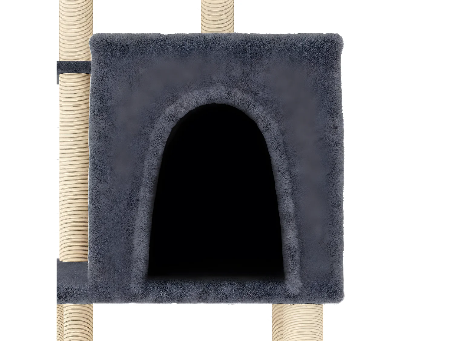 Rascador para gatos con postes de sisal gris oscuro 97 cm ES291421