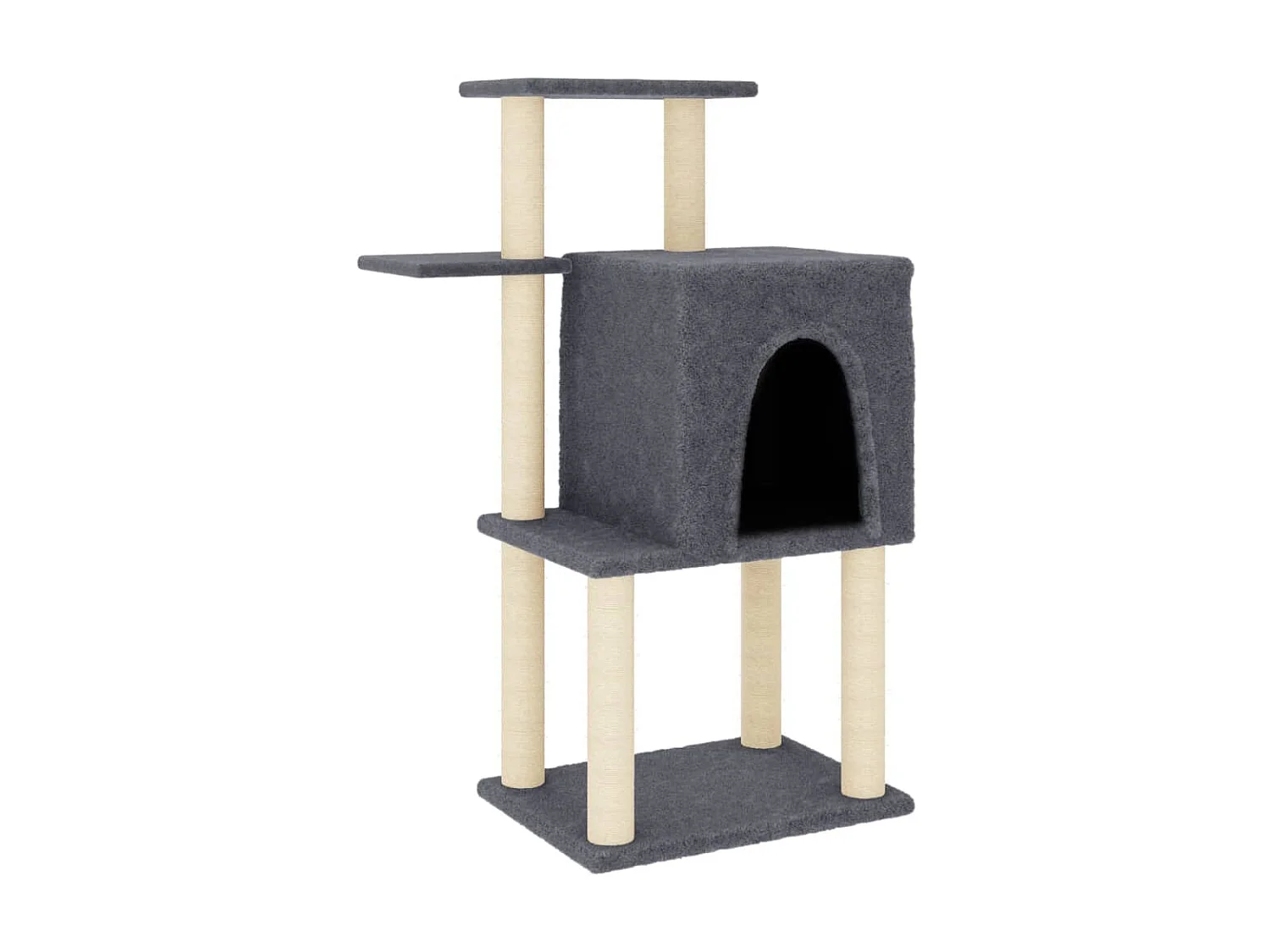 Arbre à chat avec griffoirs en sisal gris foncé 97 cm OFR56207 BonneVie Meuble