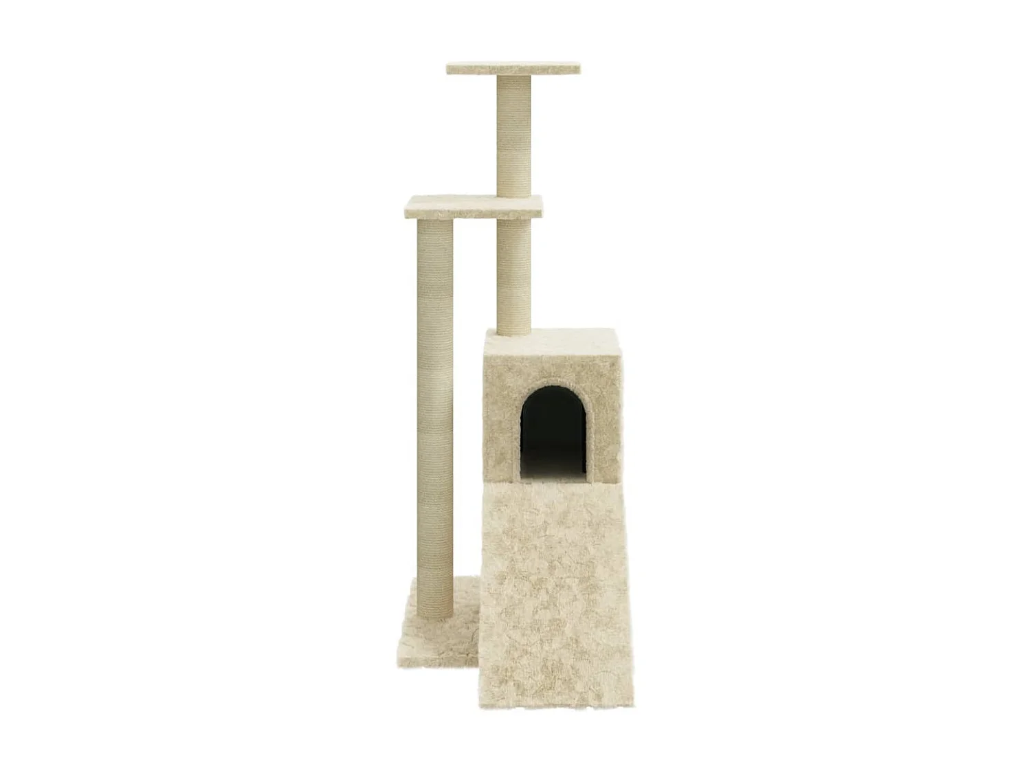 Árvore para gatos c/ postes arranhadores sisal 92 cm cor creme PT389670