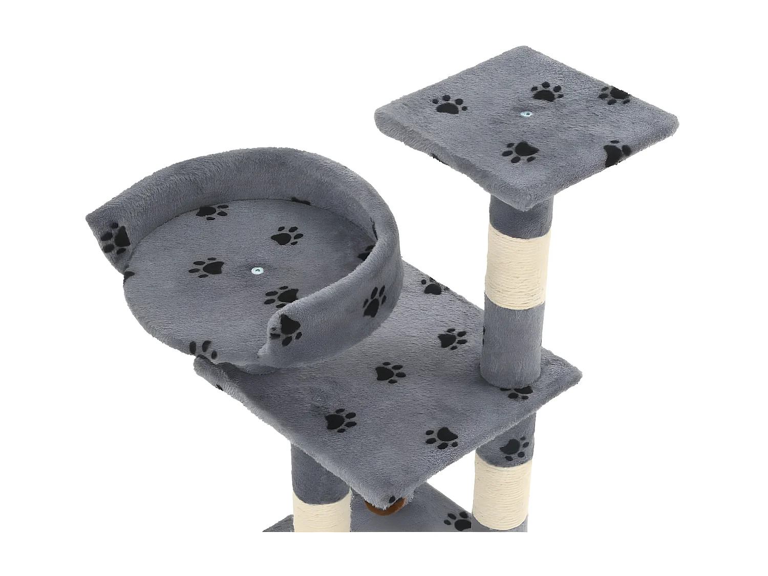 Árvore para gatos c/ postes arranhadores sisal 65 cm cinzento PT228778