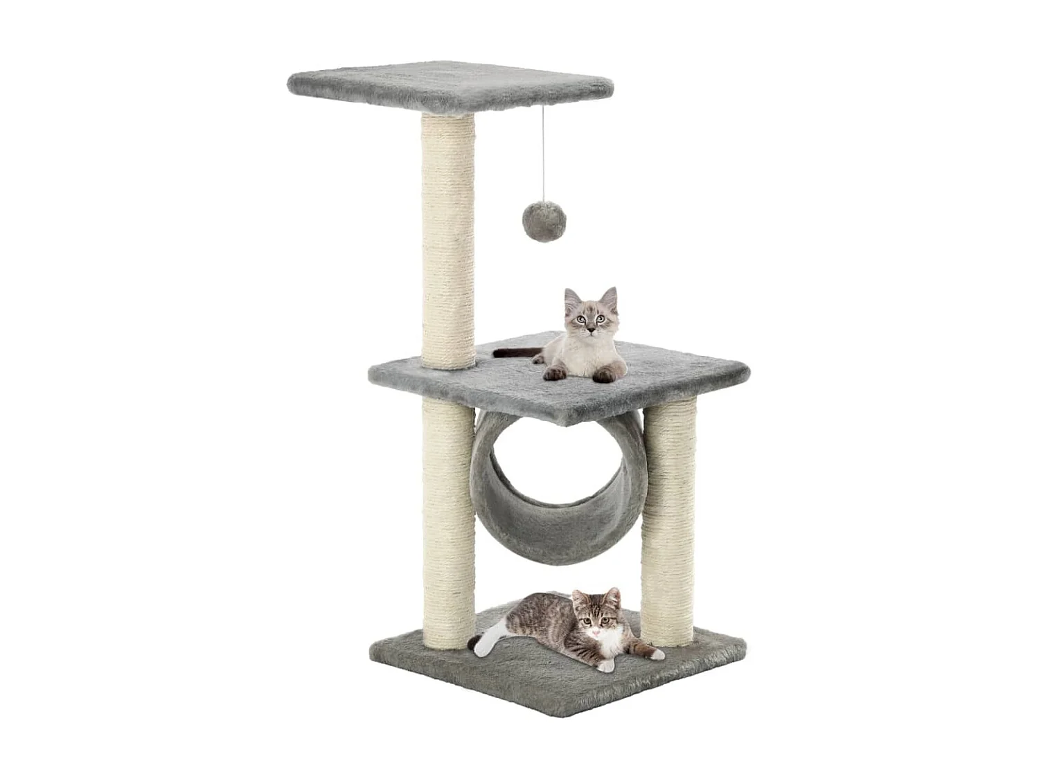 Arbre à chat avec griffoirs en sisal 65 cm Gris OFR57150 BonneVie Meuble