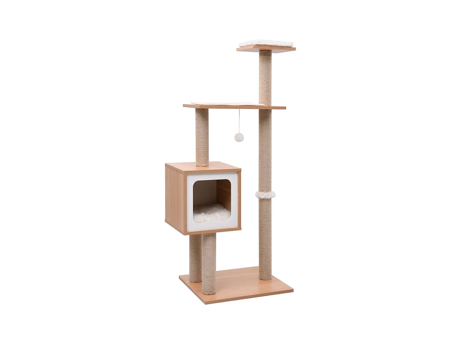 Arbre à chat avec tapis à gratter en sisal 123 cm OFR93626 BonneVie Meuble
