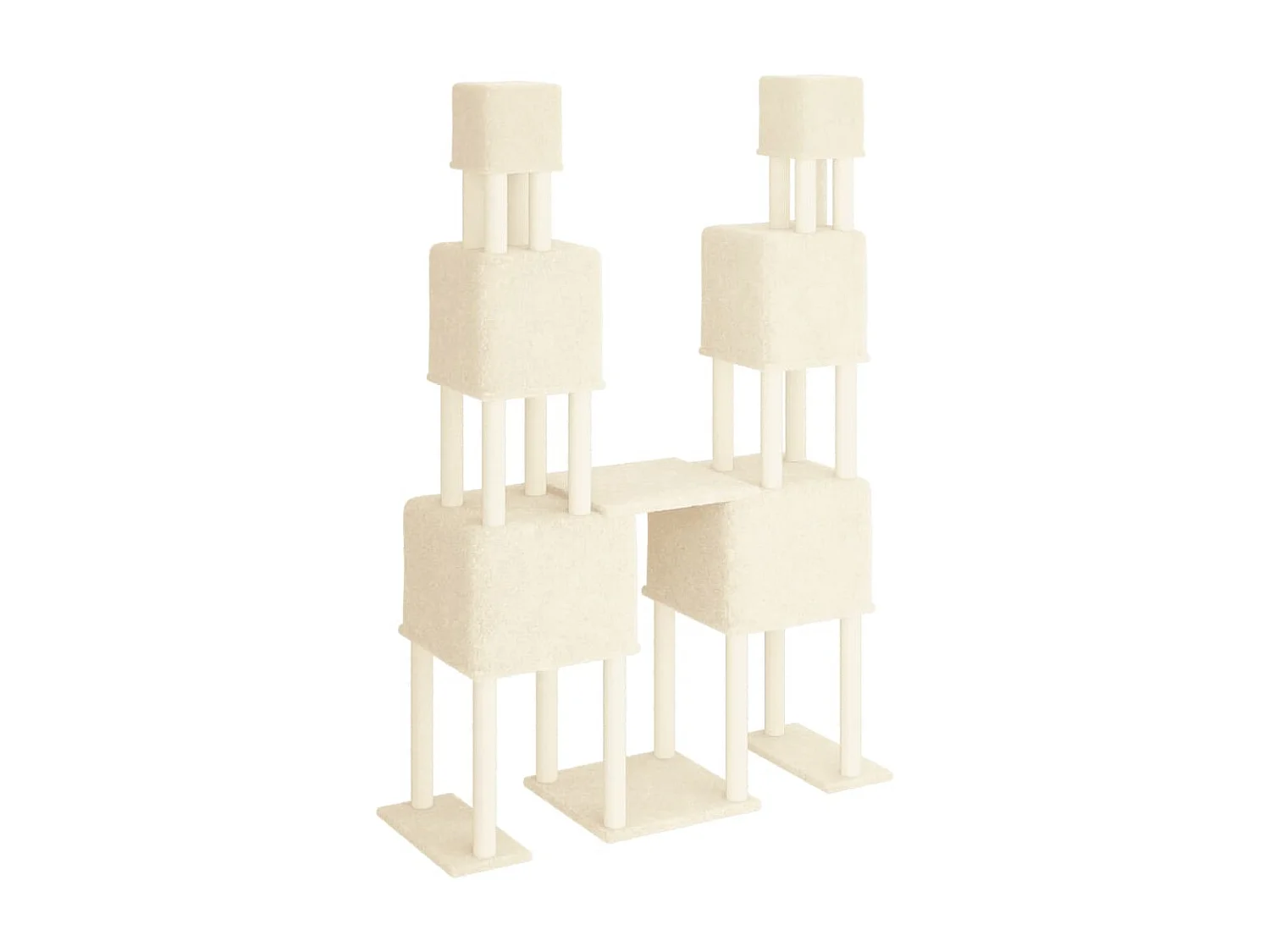 Arbre à chat avec griffoirs en sisal Crème 199 cm OFR12824 BonneVie Meuble