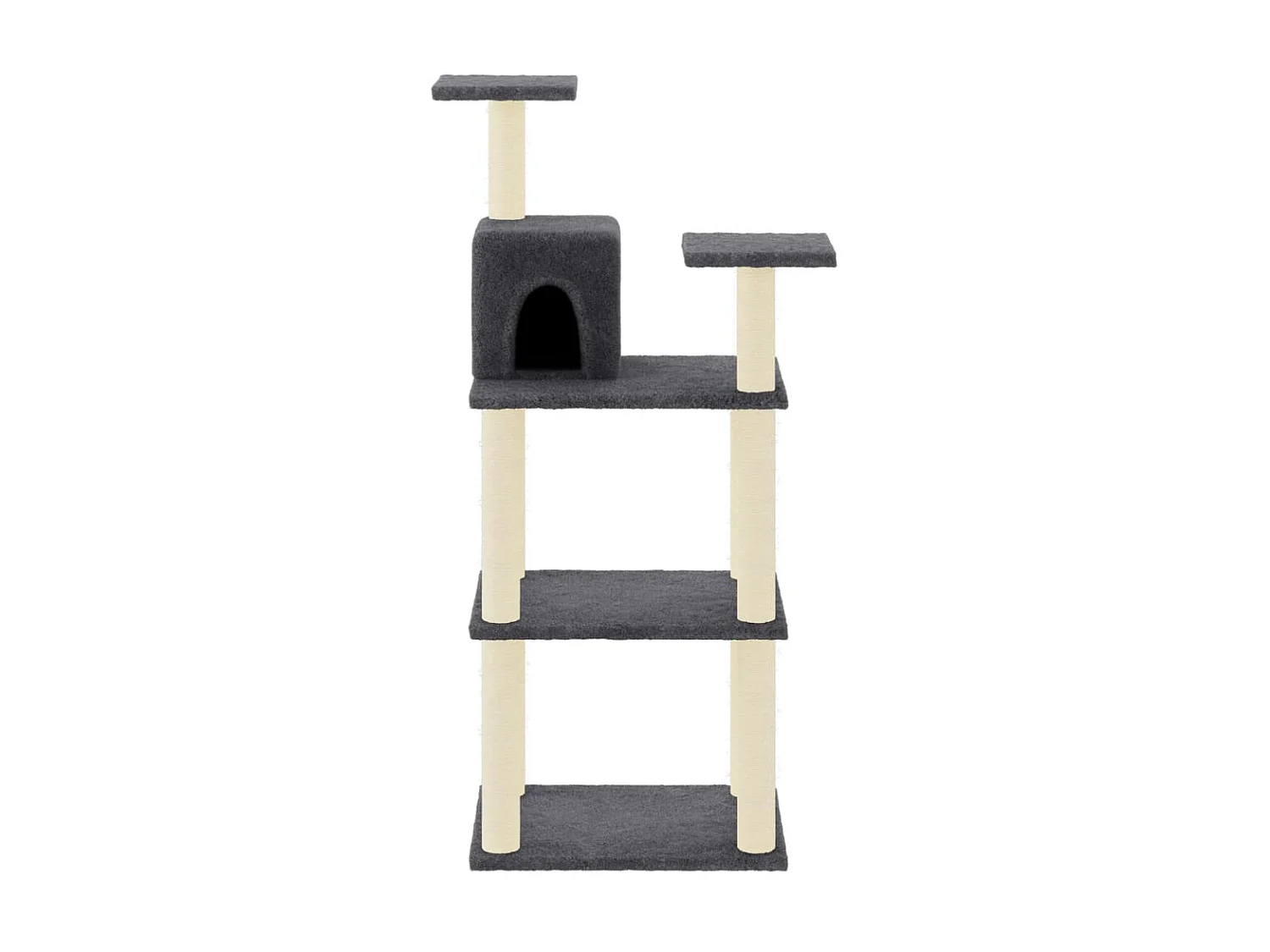 Arbre à chat avec griffoirs en sisal Gris foncé 119 cm OFR65228 BonneVie Meuble