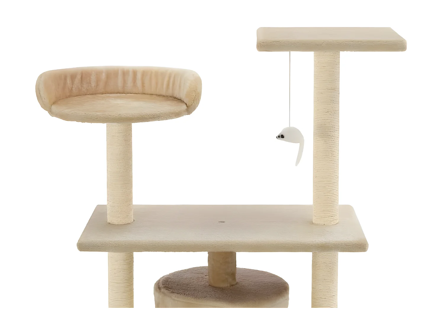 Rascador para gatos con postes rascadores de sisal 95 cm beige ES576926