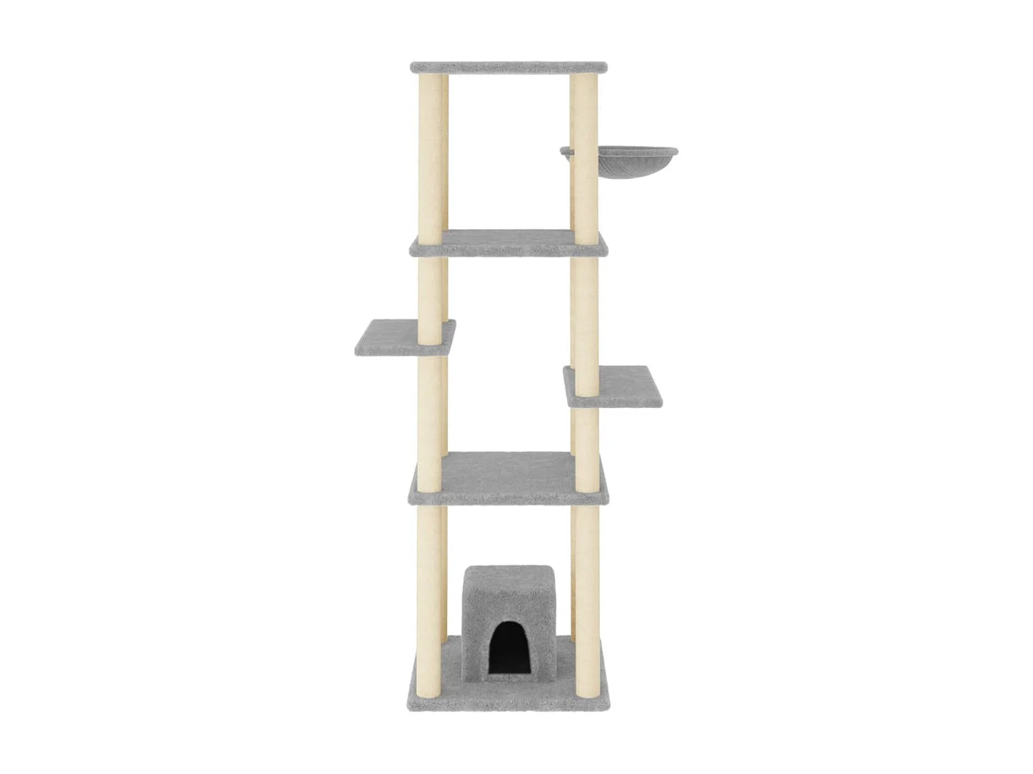 Arbre à chat avec griffoirs en sisal Gris clair 154 cm OFR63399 BonneVie Meuble