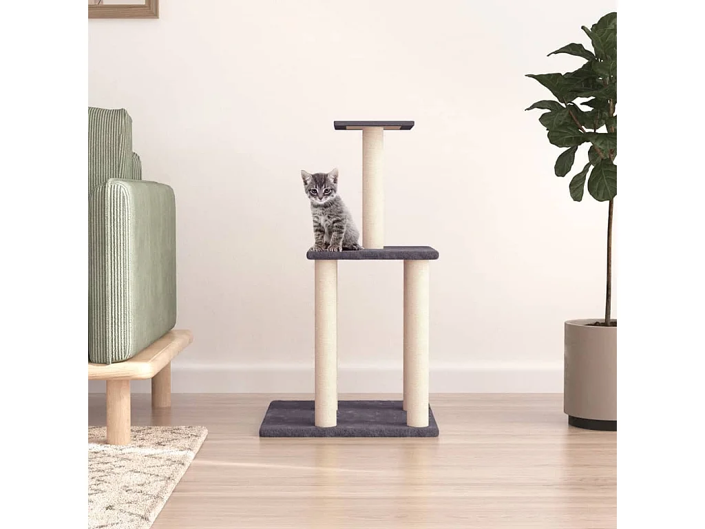 Árvore p/ gatos postes arranhadores sisal 85,5 cm cinza-escuro PT431686