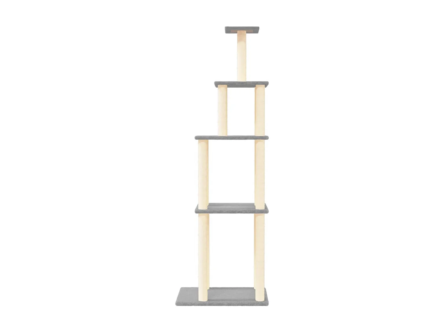 Rascador para gatos con postes de sisal gris claro 183 cm ES349020