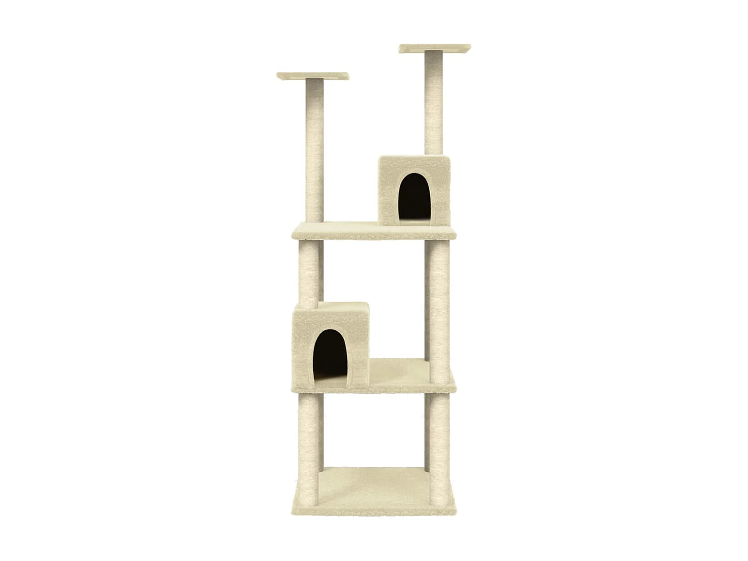 Árvore para gatos c/ postes arranhadores sisal 141 cm cor creme PT282226