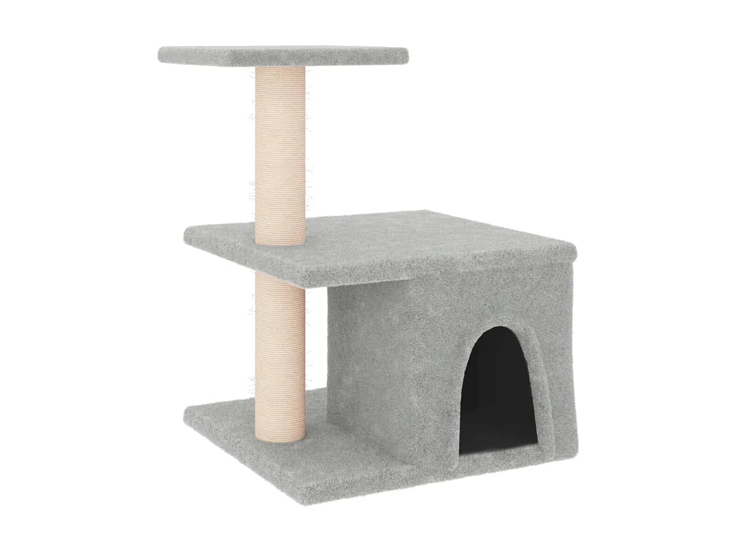 Árvore p/ gatos c/ postes arranhadores sisal 48 cm cinza-claro PT289509