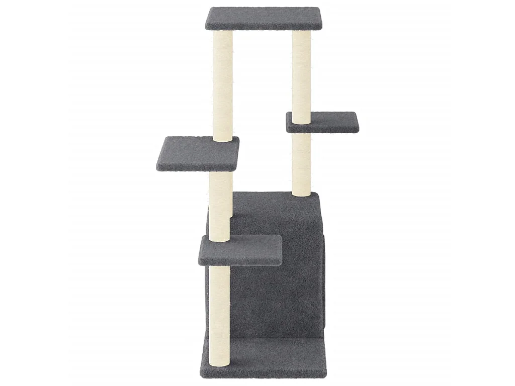 Rascador para gatos con postes de sisal gris oscuro 97,5 cm ES579416