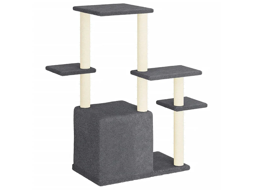 Rascador para gatos con postes de sisal gris oscuro 97,5 cm ES579416