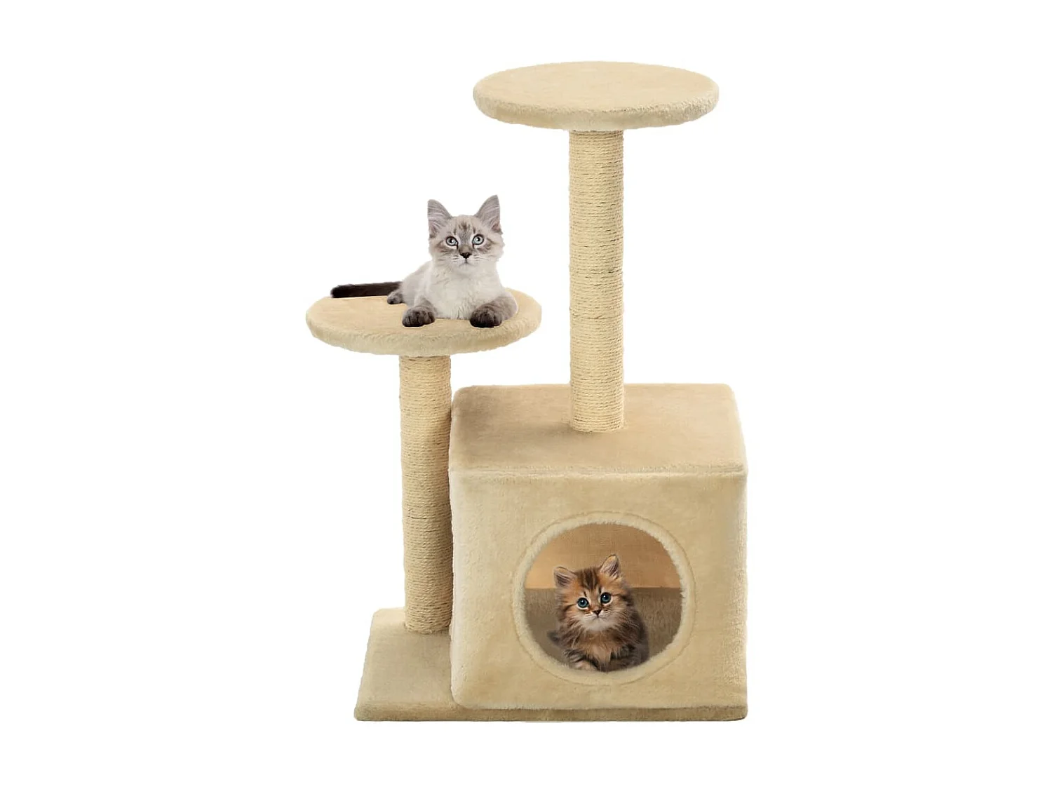 Rascador para gatos con poste de sisal 60 cm beige ES640969