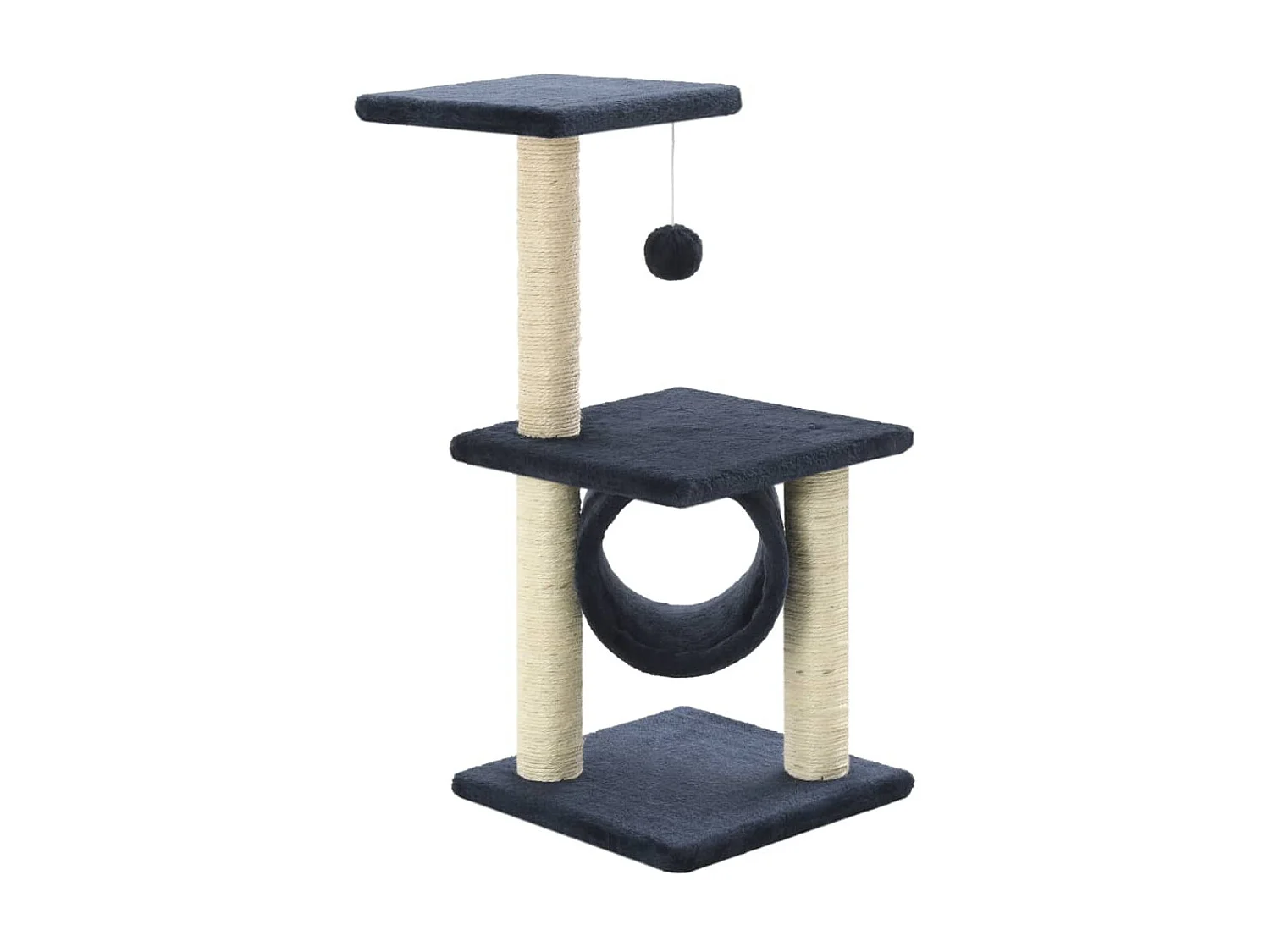 Árvore p/ gatos c/ postes arranhadores sisal 65 cm azul escuro PT957055