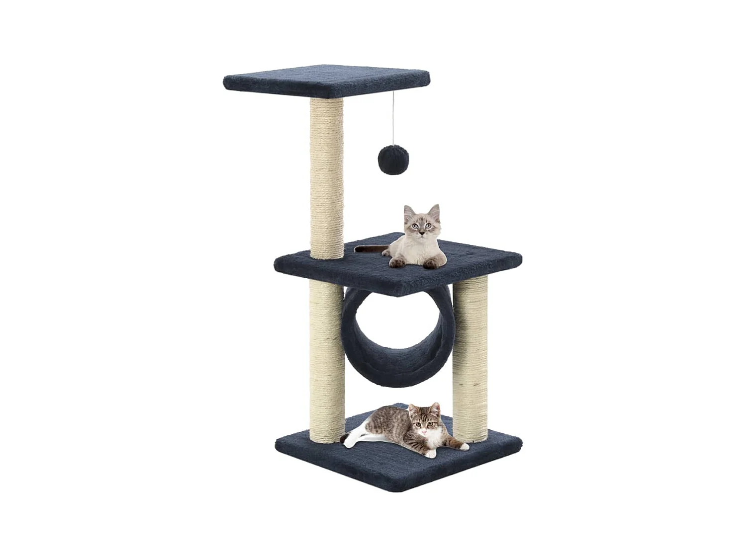 Arbre à chat avec griffoirs en sisal 65 cm Bleu foncé OFR93886 BonneVie Meuble