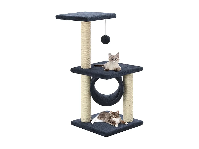 Arbre à chat avec griffoirs en sisal 65 cm Bleu foncé OFR93886 BonneVie Meuble