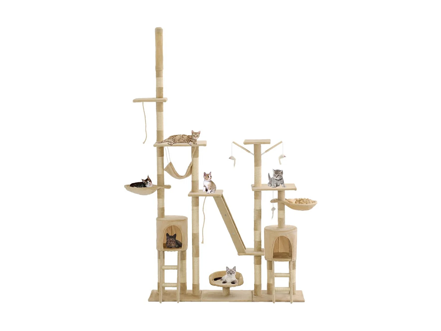 Arbre à chat avec griffoirs en sisal 230-250 cm Beige OFR41410 BonneVie Meuble