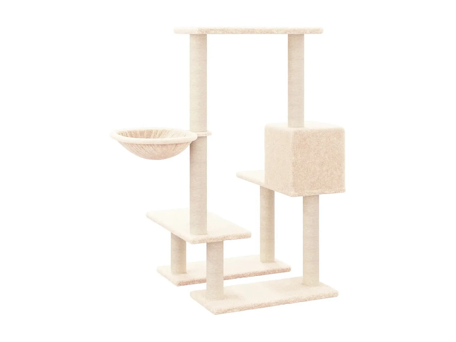 Arbre à chat avec griffoirs en sisal Crème 94,5 cm OFR78113 BonneVie Meuble