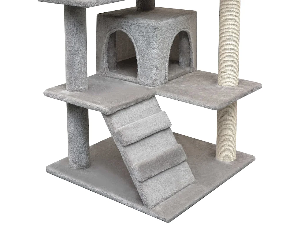 Arbre à chat avec griffoirs en sisal 125 cm Gris OFR15163 BonneVie Meuble