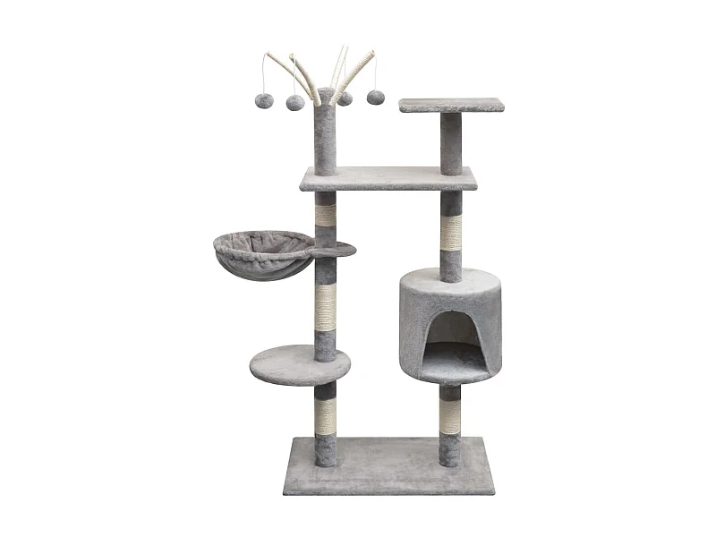 Árvore para gatos c/ postes arranhadores sisal 125 cm cinzento PT379845