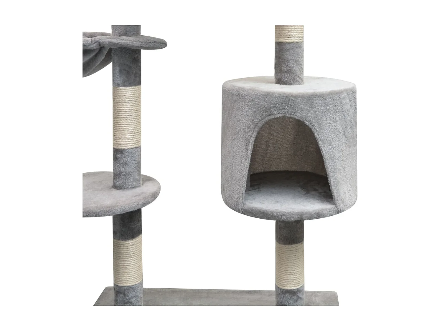 Árvore para gatos c/ postes arranhadores sisal 125 cm cinzento PT379845