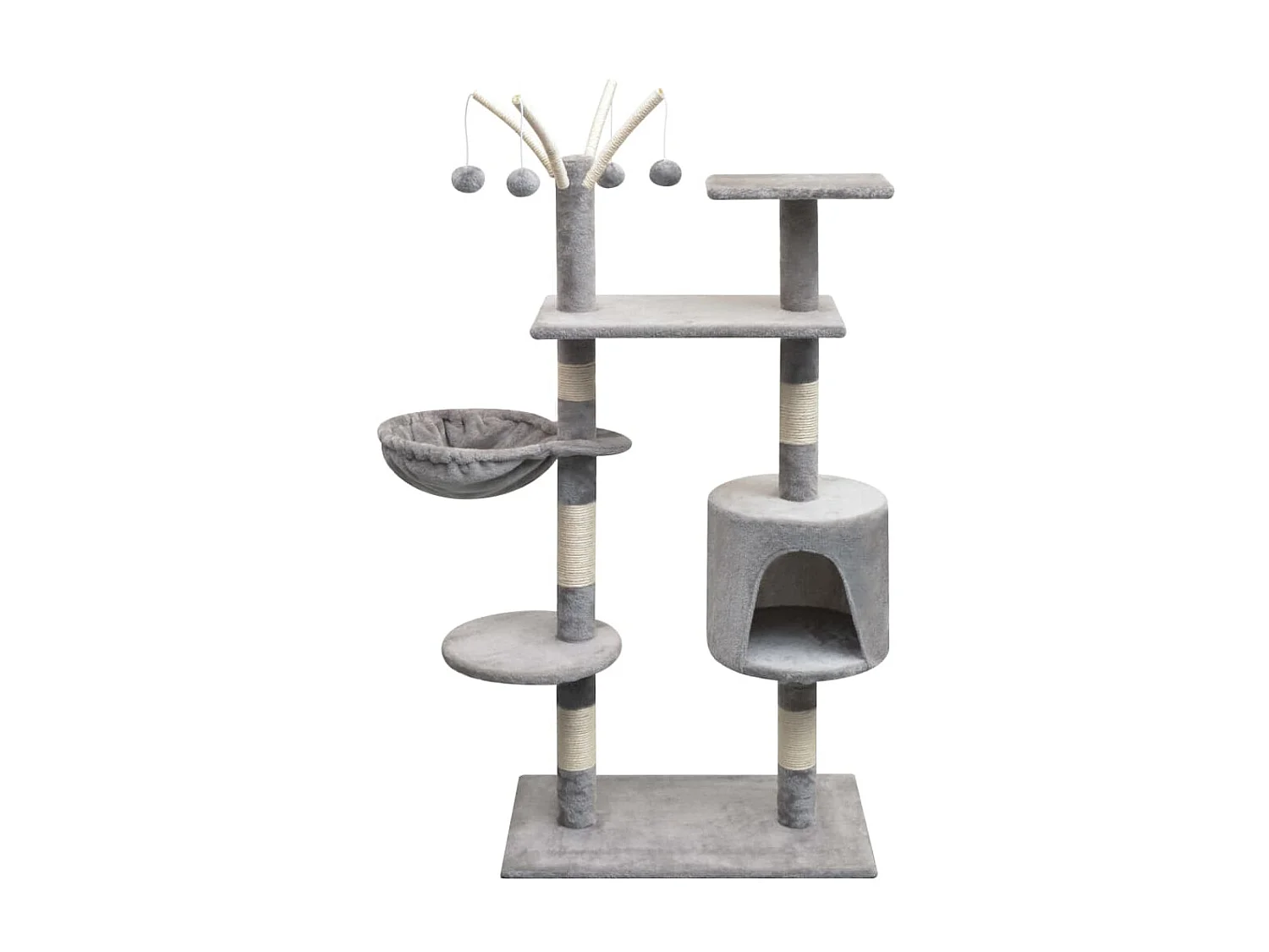 Arbre à chat avec griffoirs en sisal 125 cm Gris OFR80405 BonneVie Meuble