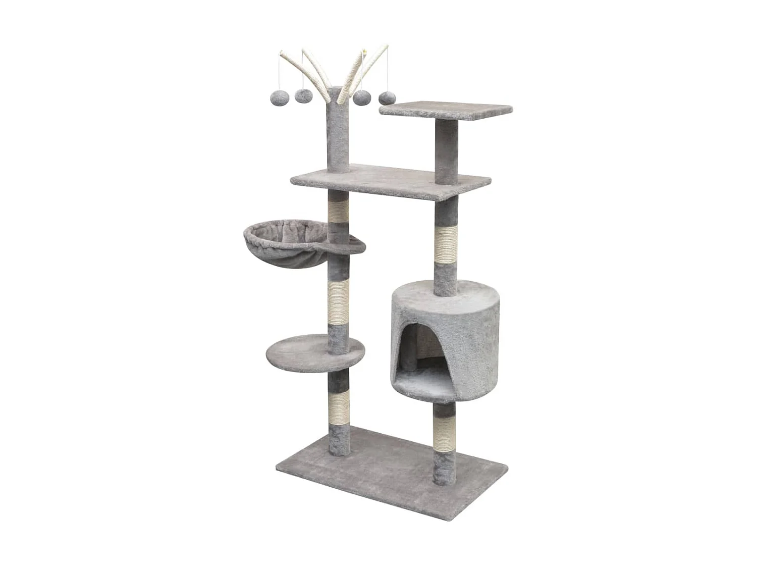 Rascador para gatos con poste rascador de sisal 125 cm gris ES537375